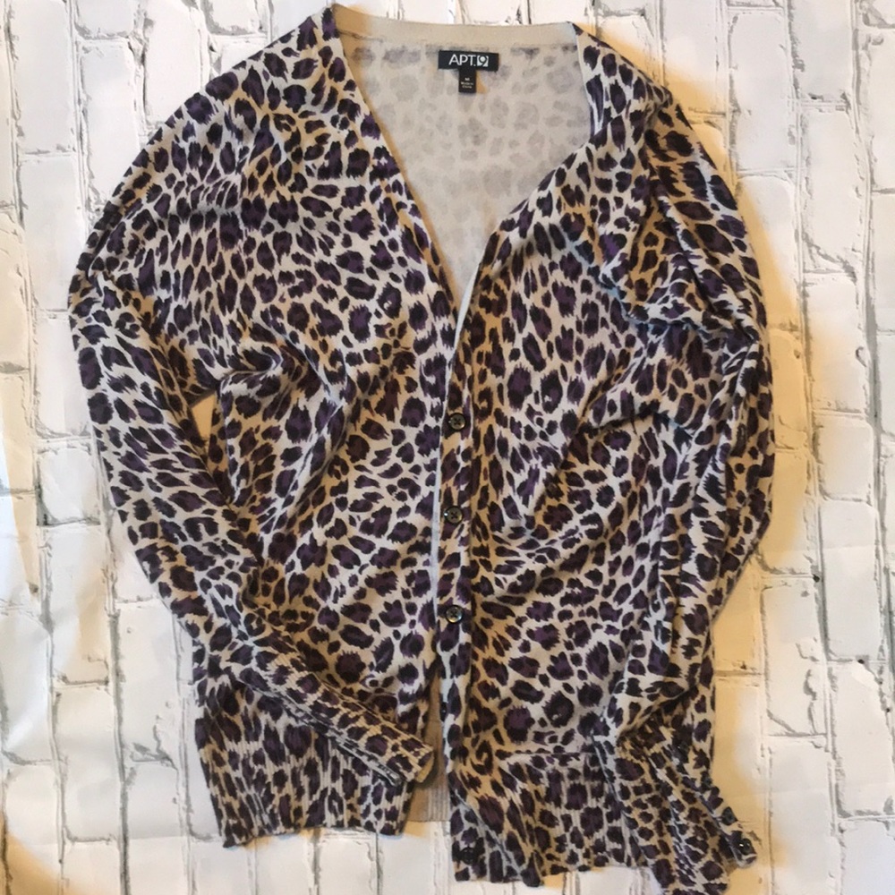 Purple leopard cardigan